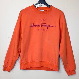 Salvatore Ferragamo Firenze Logo Pullover Sweater - Men's Size S - Orange  This
